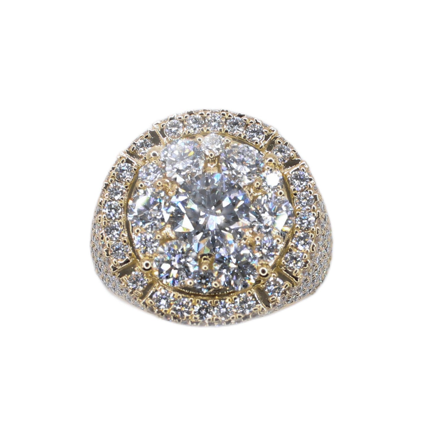 10k Solid Gold Lab Diamond Pointer Cluster Men's Ring