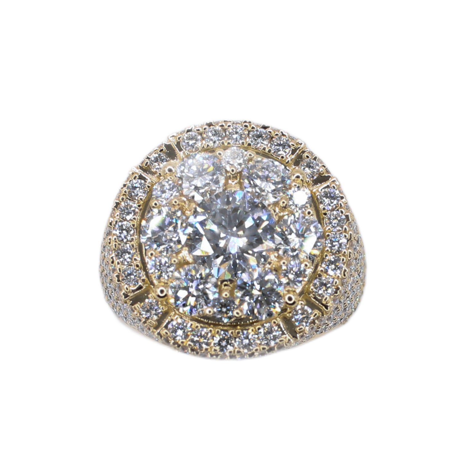 10k Solid Gold Lab Diamond Pointer Cluster Men's Ring
