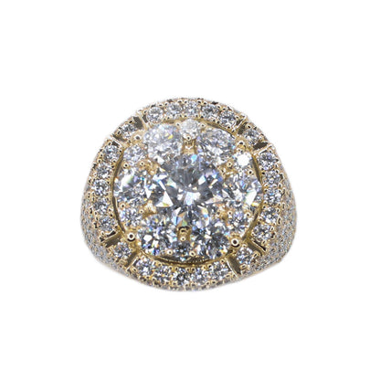 10k Solid Gold Lab Diamond Pointer Cluster Men's Ring