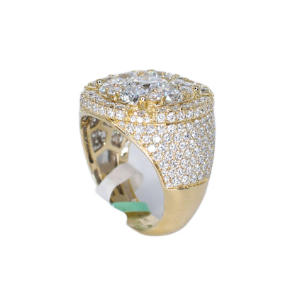 10k Solid Gold Lab Diamond Pointer Cluster Men's Ring