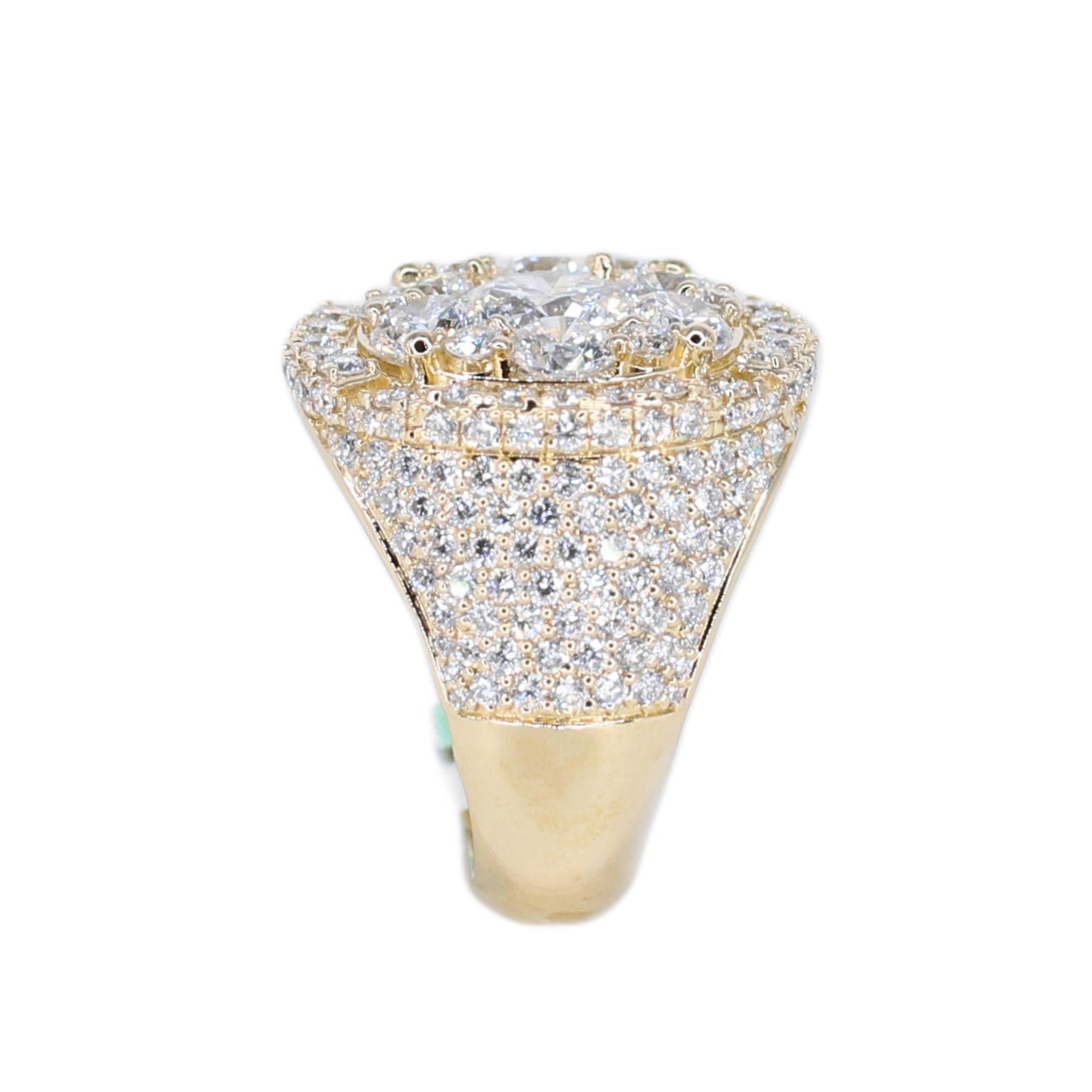 10k Solid Gold Lab Diamond Pointer Cluster Men's Ring