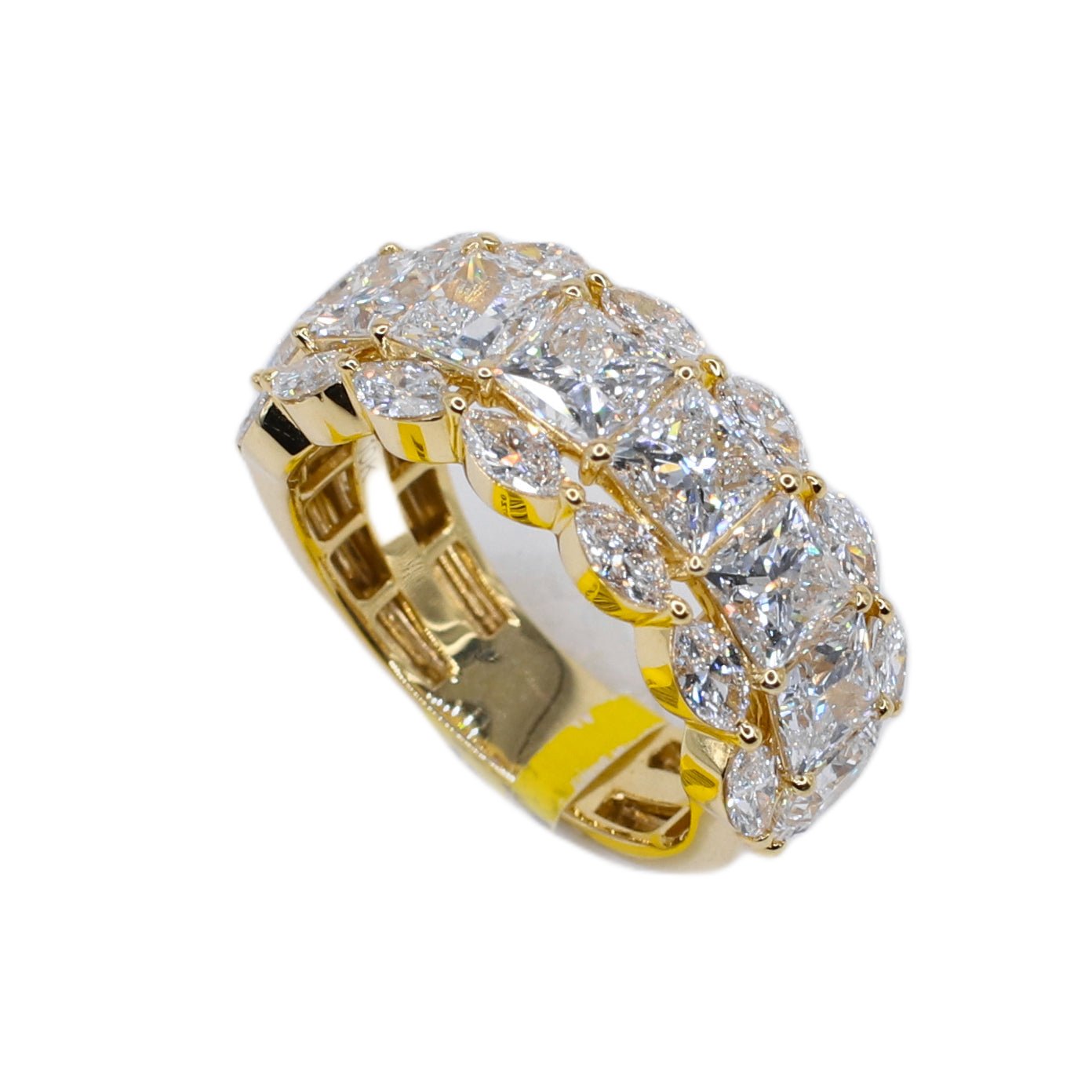 10k Solid Gold Lab Diamond Princess Pointer Men's Band