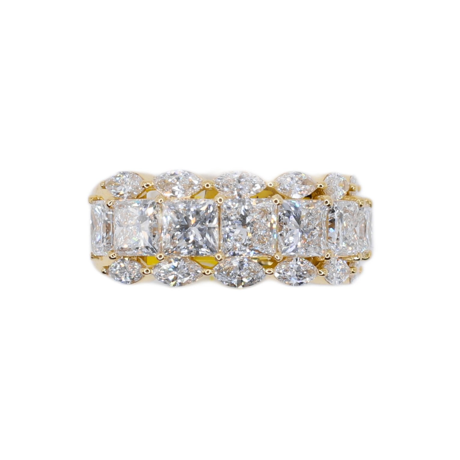 10k Solid Gold Lab Diamond Princess Pointer Men's Band
