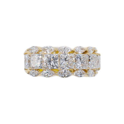 10k Solid Gold Lab Diamond Princess Pointer Men's Band