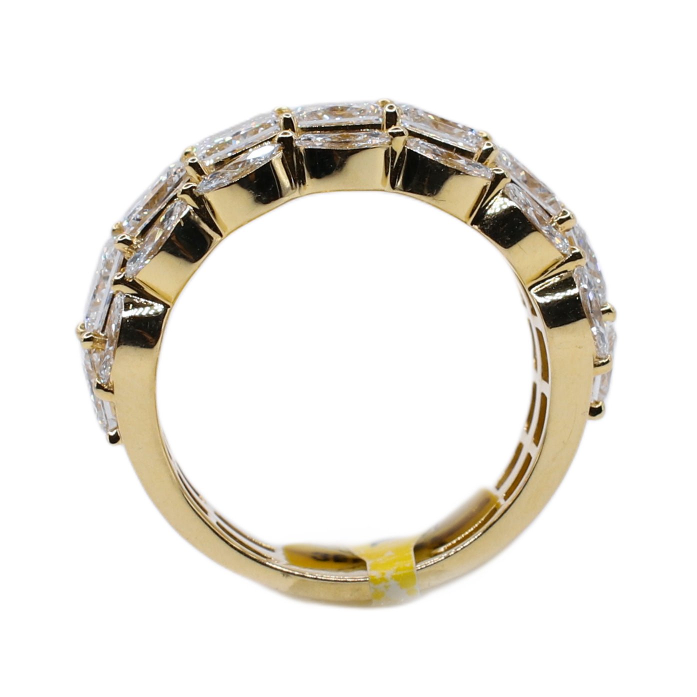 10k Solid Gold Lab Diamond Princess Pointer Men's Band
