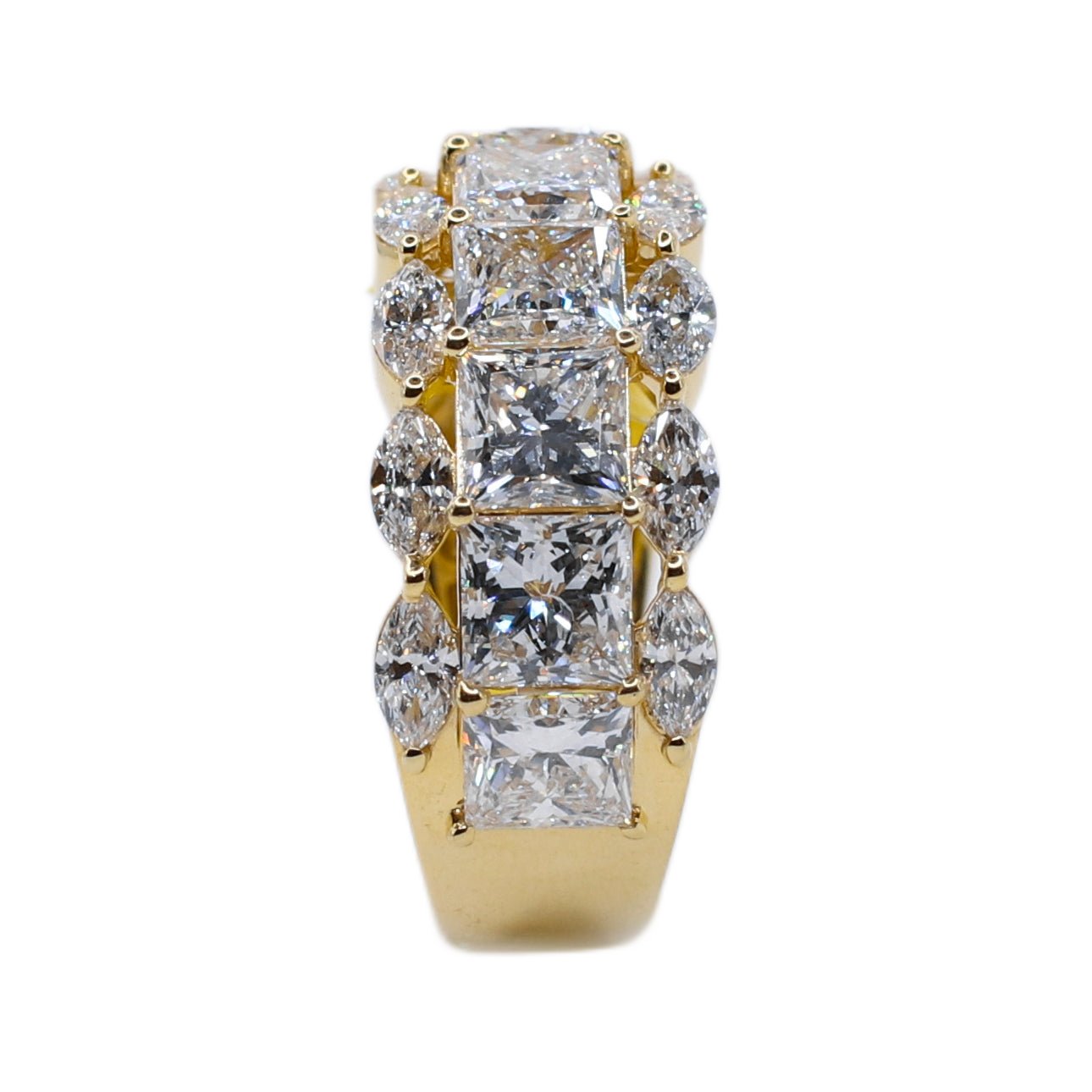 10k Solid Gold Lab Diamond Princess Pointer Men's Band