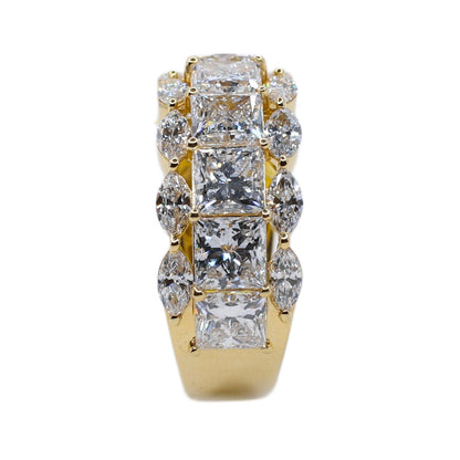 10k Solid Gold Lab Diamond Princess Pointer Men's Band