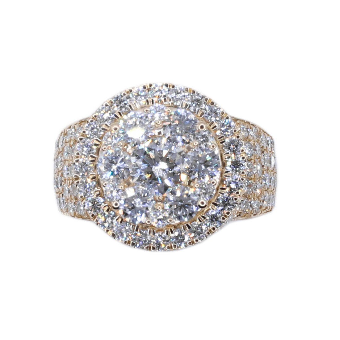 10k Solid Gold Lab Diamond Round Brilliant Men's Ring