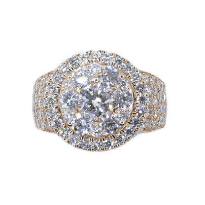 10k Solid Gold Lab Diamond Round Brilliant Men's Ring
