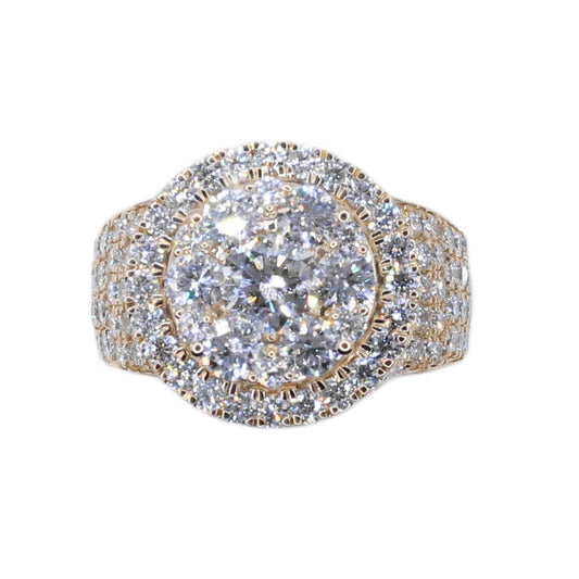 10k Solid Gold Lab Diamond Round Brilliant Men's Ring
