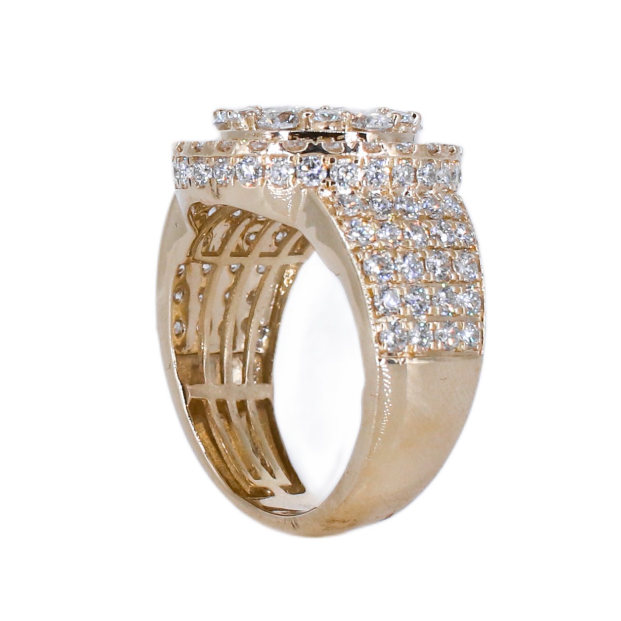 10k Solid Gold Lab Diamond Round Brilliant Men's Ring
