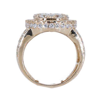 10k Solid Gold Lab Diamond Round Brilliant Men's Ring