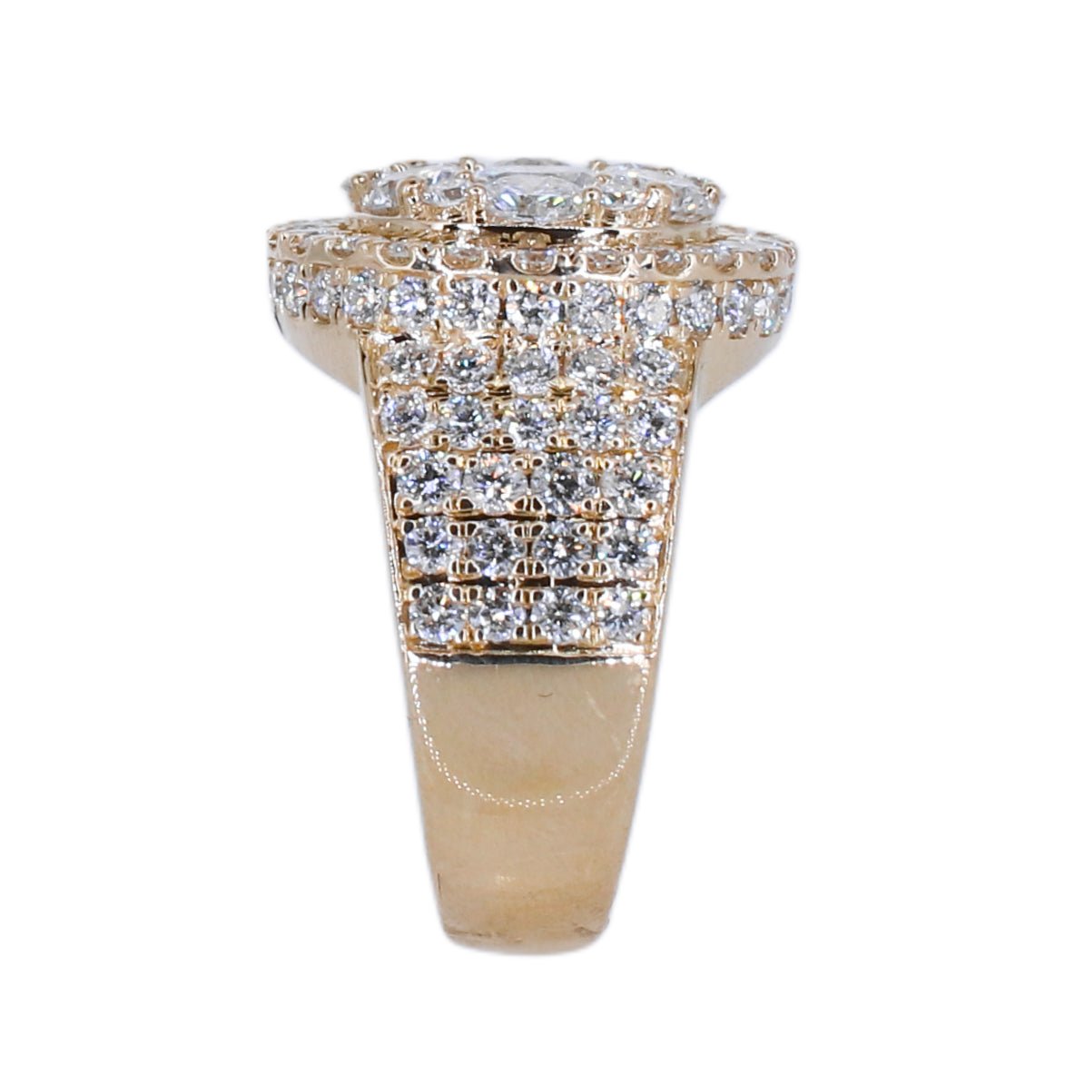 10k Solid Gold Lab Diamond Round Brilliant Men's Ring
