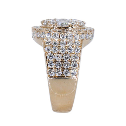 10k Solid Gold Lab Diamond Round Brilliant Men's Ring