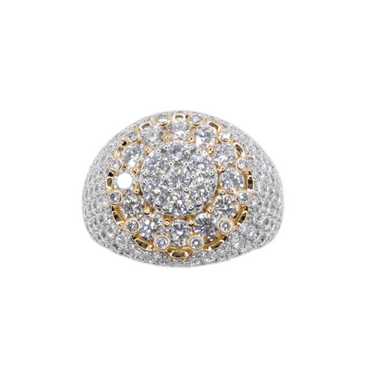 10k Solid Gold Lab Diamond Round Brilliant Men's Ring