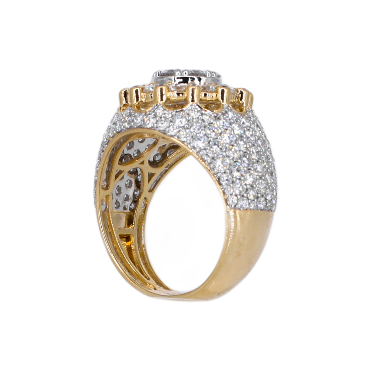 10k Solid Gold Lab Diamond Round Brilliant Men's Ring
