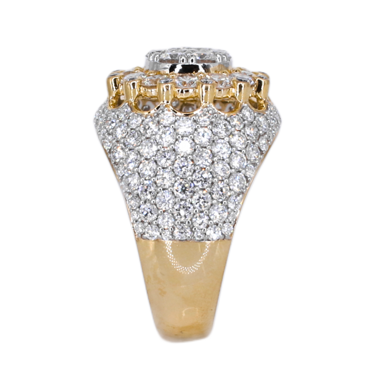 10k Solid Gold Lab Diamond Round Brilliant Men's Ring