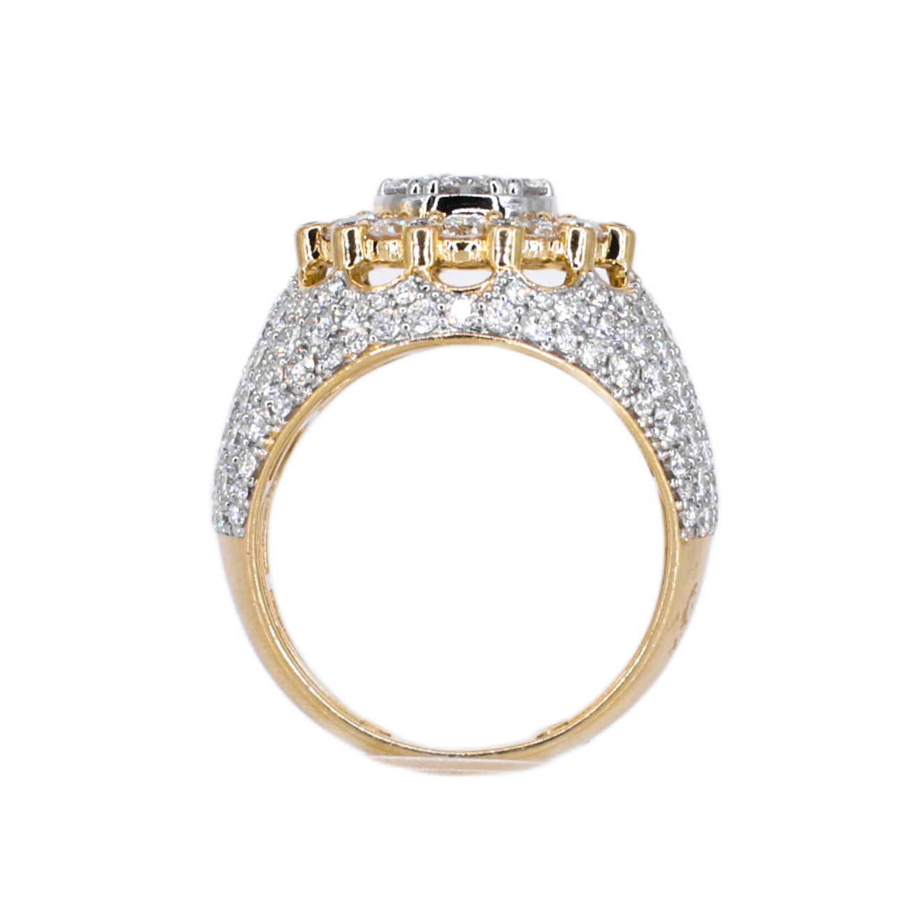 10k Solid Gold Lab Diamond Round Brilliant Men's Ring