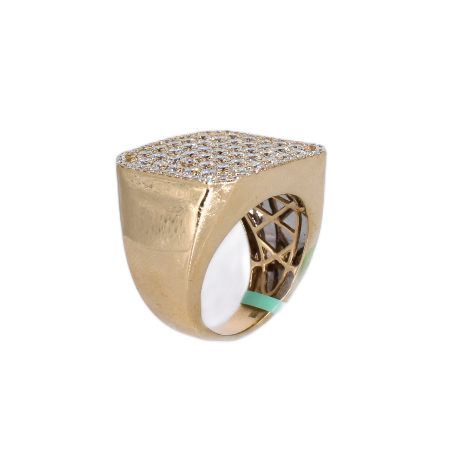 10k Solid Gold Lab Diamond Square Men's Ring
