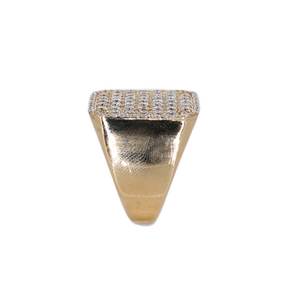 10k Solid Gold Lab Diamond Square Men's Ring