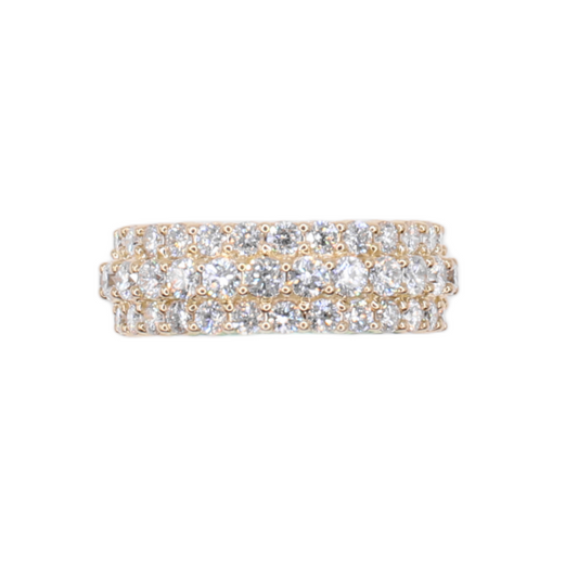 10k Solid Gold Lab Diamond Triple Halo Luxe Men's Ring