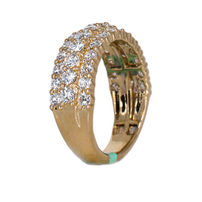 10k Solid Gold Lab Diamond Triple Halo Luxe Men's Ring