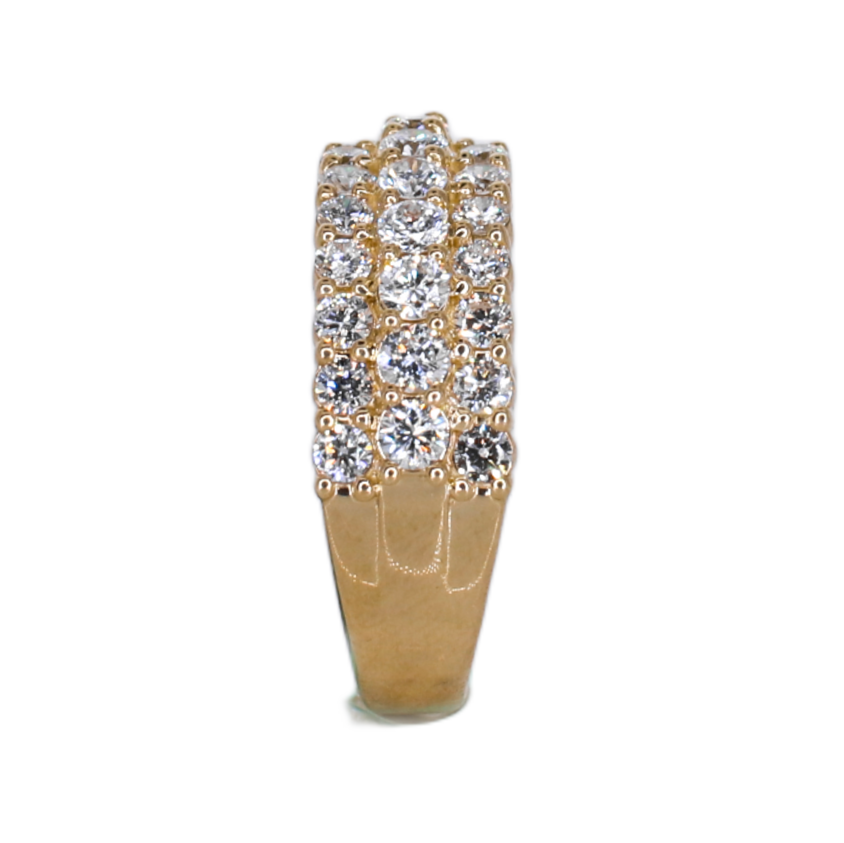 10k Solid Gold Lab Diamond Triple Halo Luxe Men's Ring