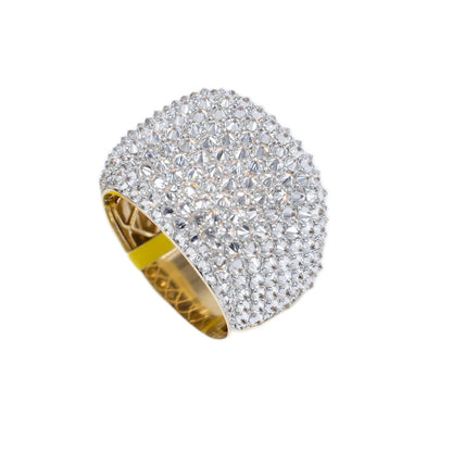10k Solid Gold Lab Diamond Upside-down Pave Cushion Men's Ring