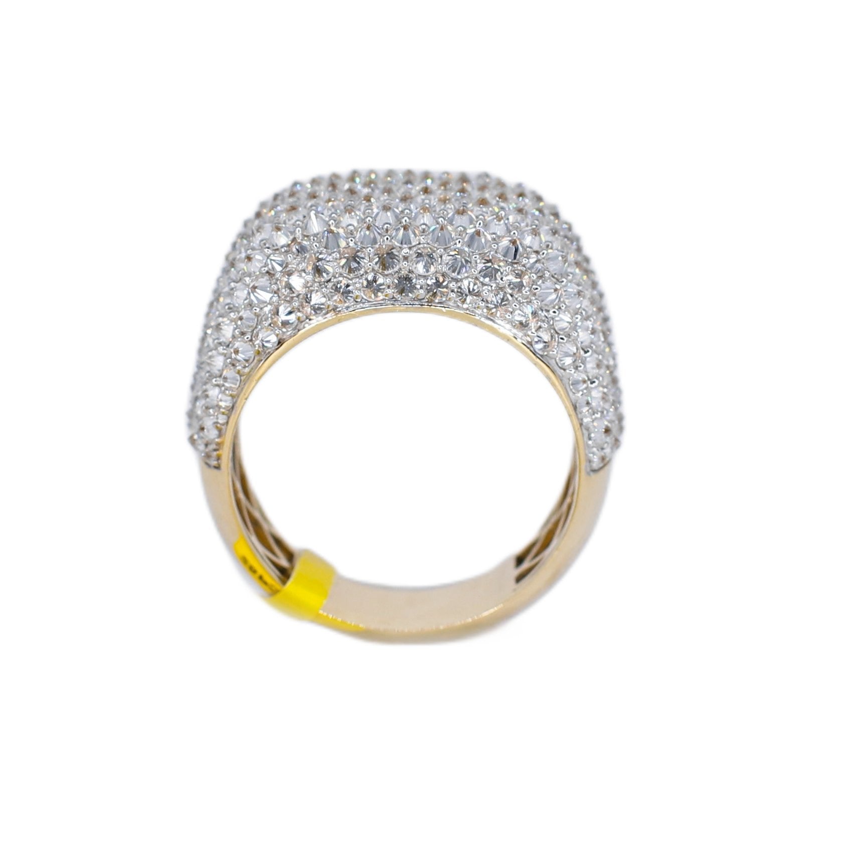 10k Solid Gold Lab Diamond Upside-down Pave Cushion Men's Ring