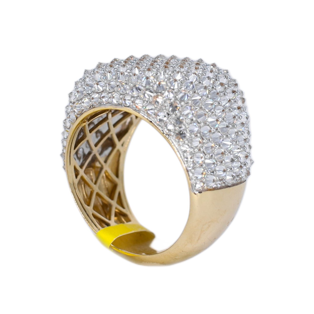 10k Solid Gold Lab Diamond Upside-down Pave Cushion Men's Ring