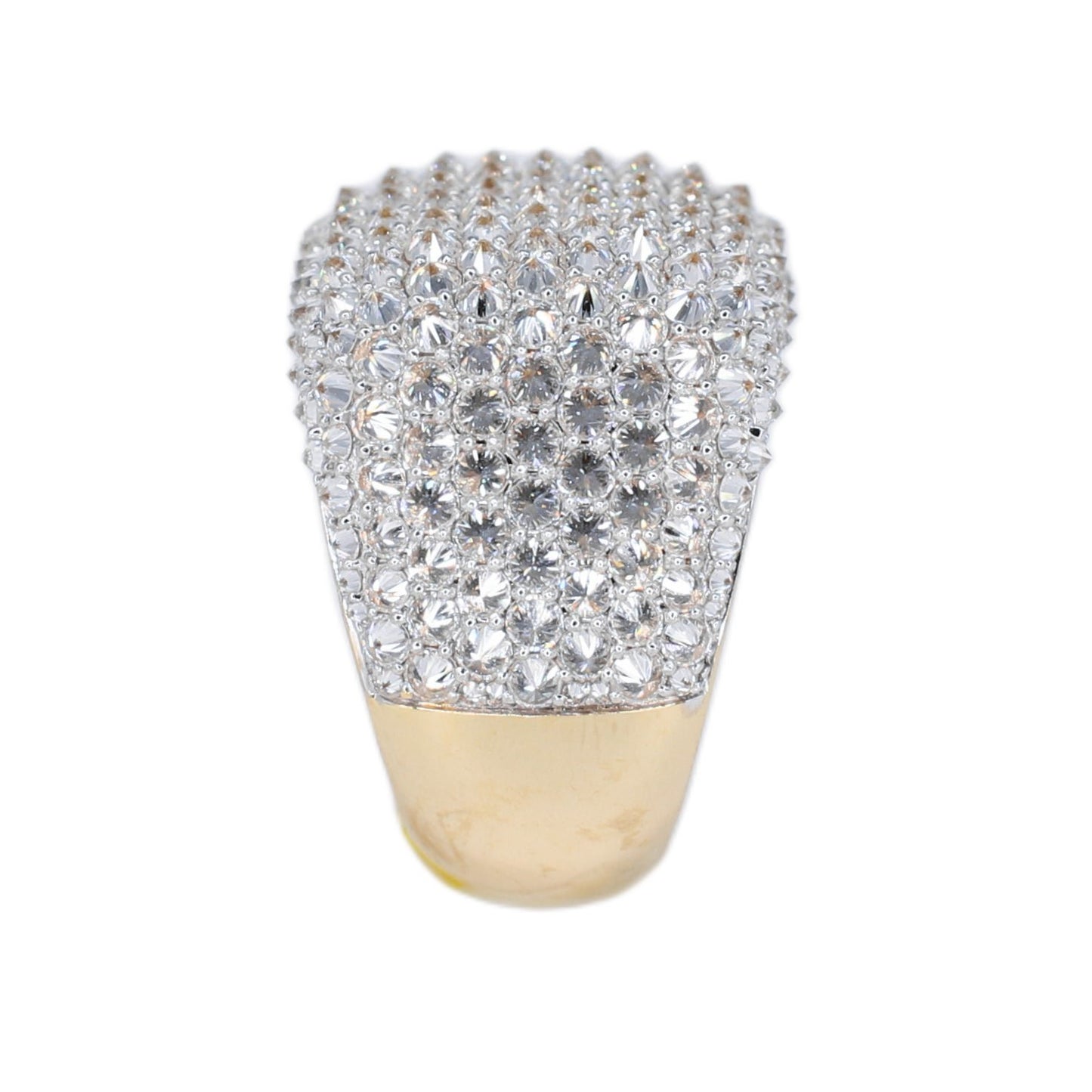10k Solid Gold Lab Diamond Upside-down Pave Cushion Men's Ring