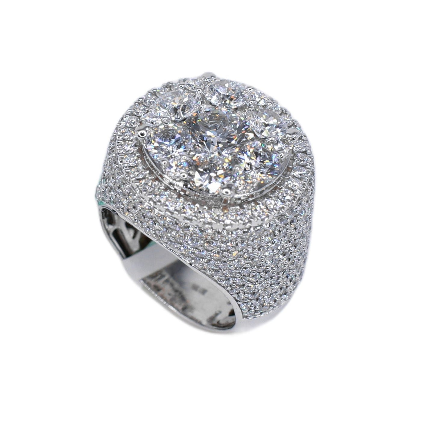 10k Solid Gold Lab Diamond XL Pointer Cluster Men's Ring