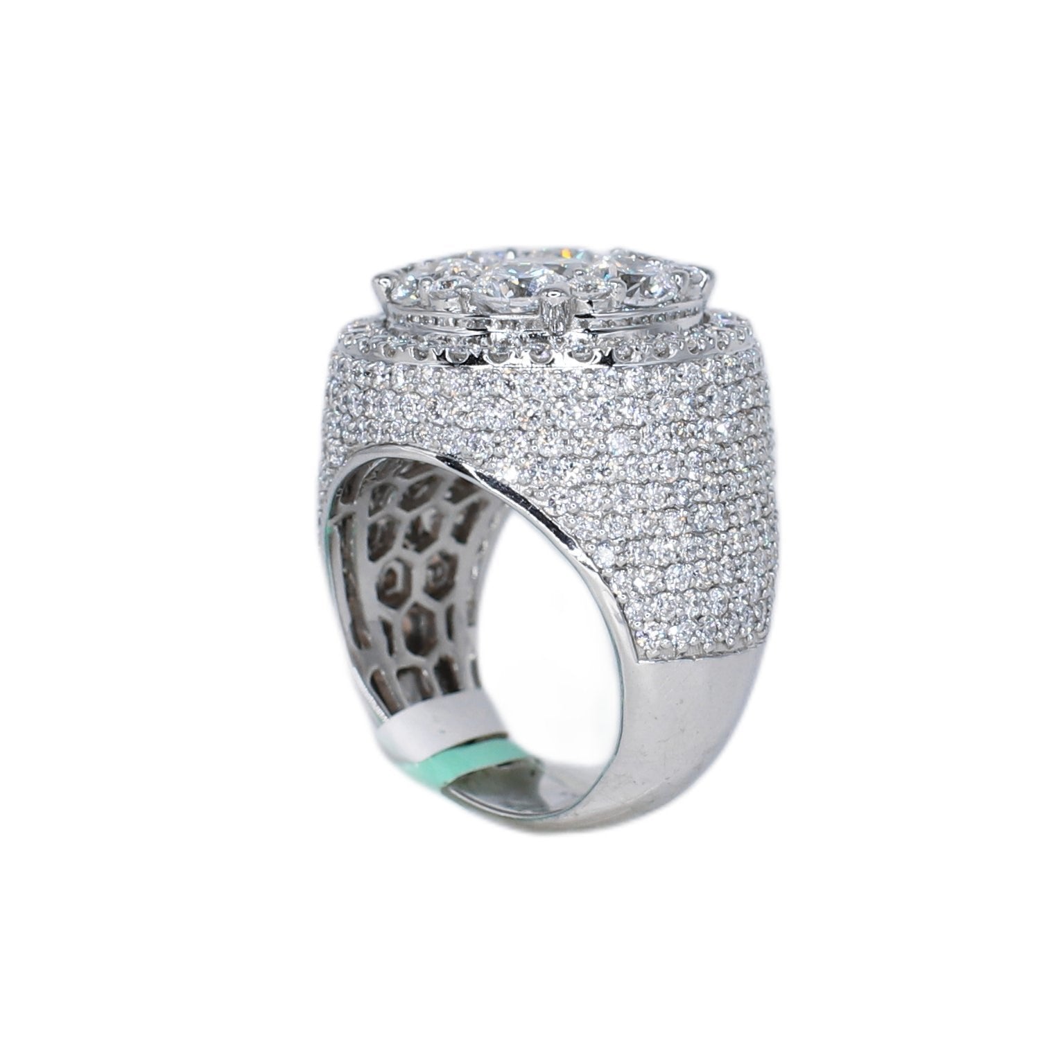 10k Solid Gold Lab Diamond XL Pointer Cluster Men's Ring