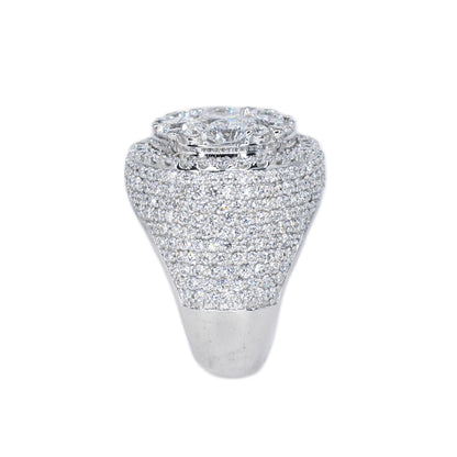 10k Solid Gold Lab Diamond XL Pointer Cluster Men's Ring