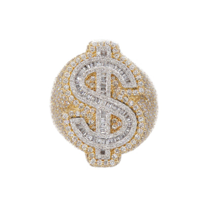 10k Solid Gold Lab Diamond Money Sign Ring