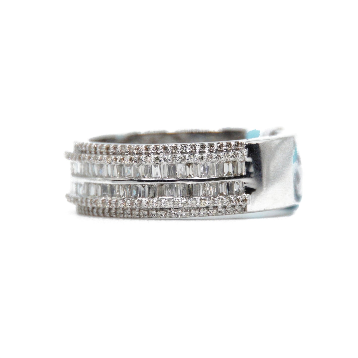 10k Solid Gold Lab Diamond Single-Row Baguette Band