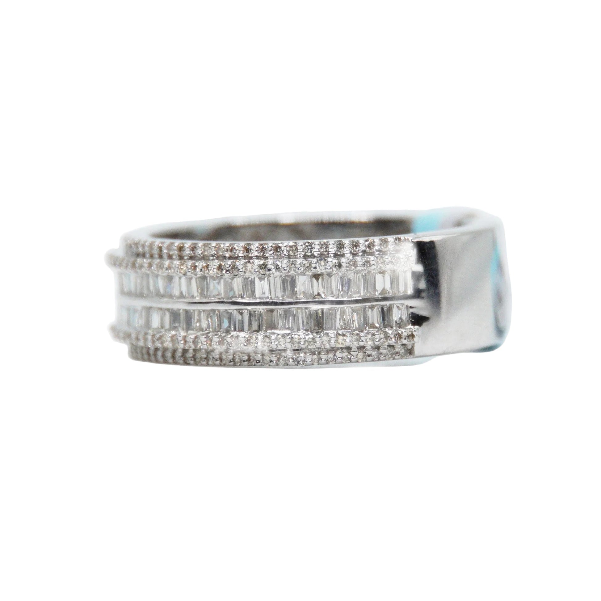 10k Solid Gold VS Diamond Single-Row Baguette Band