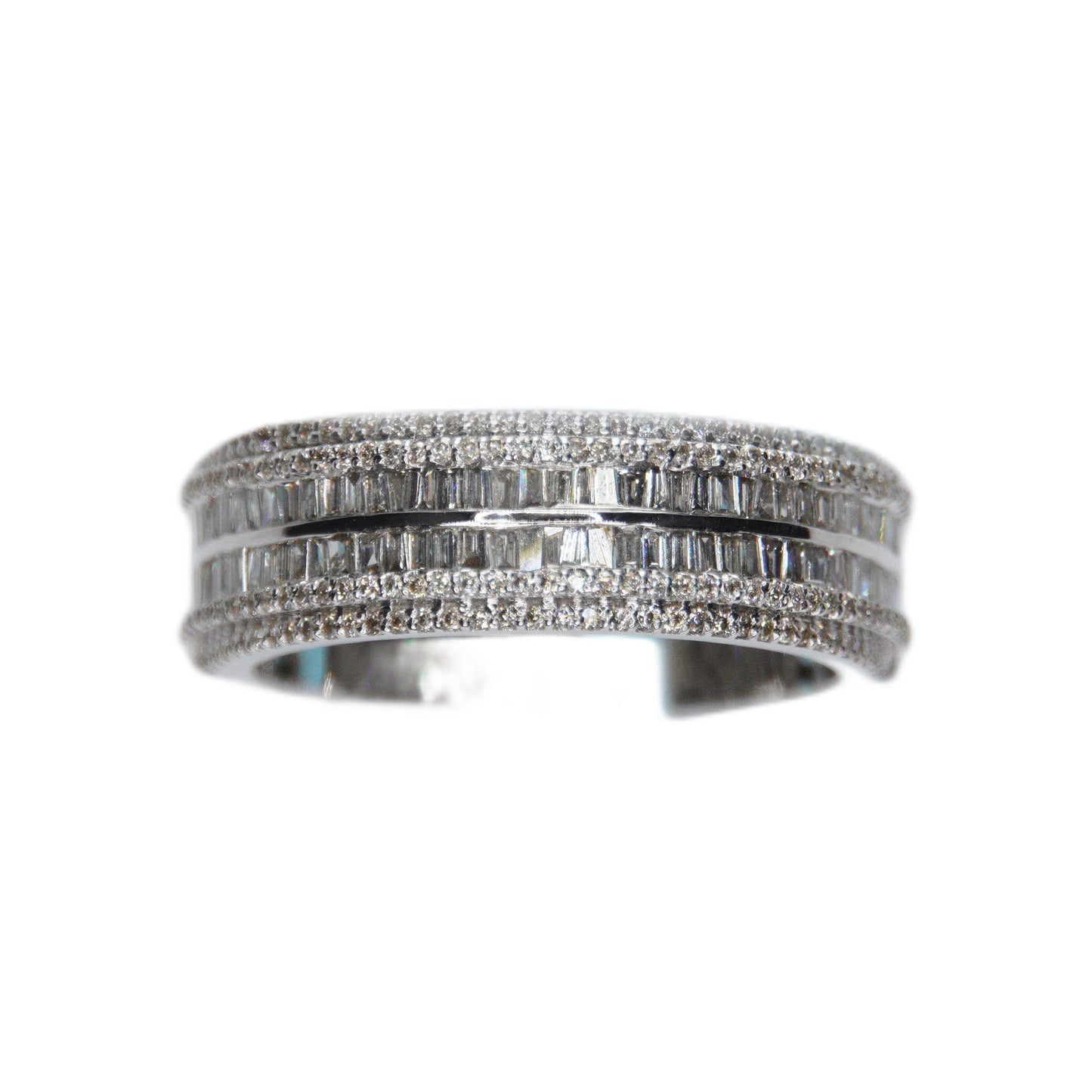 10k Solid Gold VS Diamond Single-Row Baguette Band