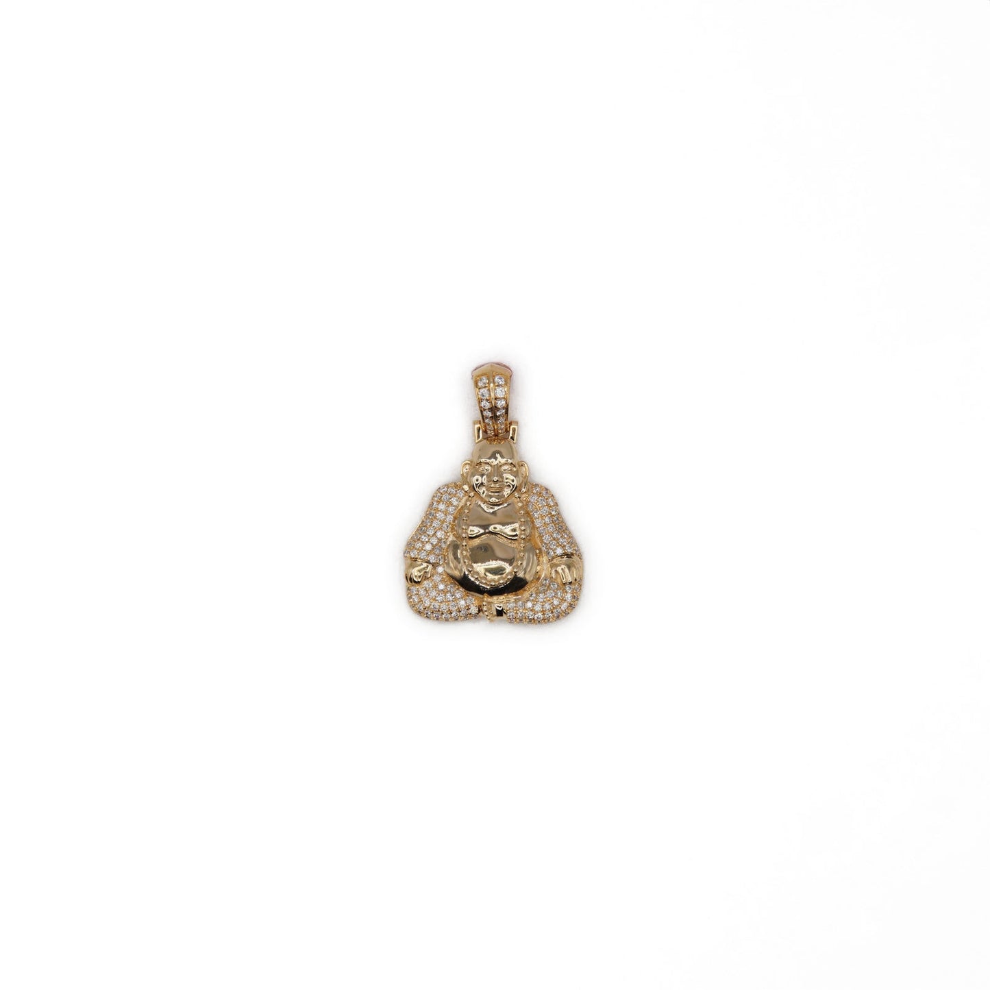 10k Solid Gold Lab Diamond Sitting Buddha Pendant