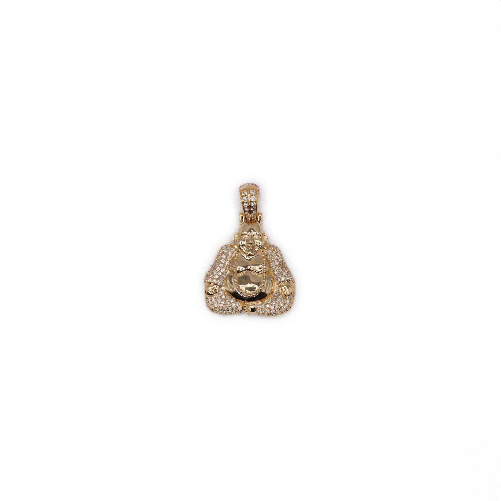 10k Solid Gold Lab Diamond Sitting Buddha Pendant