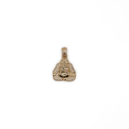 10k Solid Gold Lab Diamond Sitting Buddha Pendant