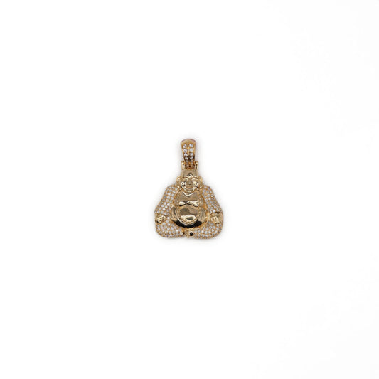 10k Solid Gold Lab Diamond Sitting Buddha Pendant