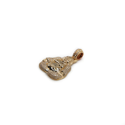 10k Solid Gold Lab Diamond Sitting Buddha Pendant
