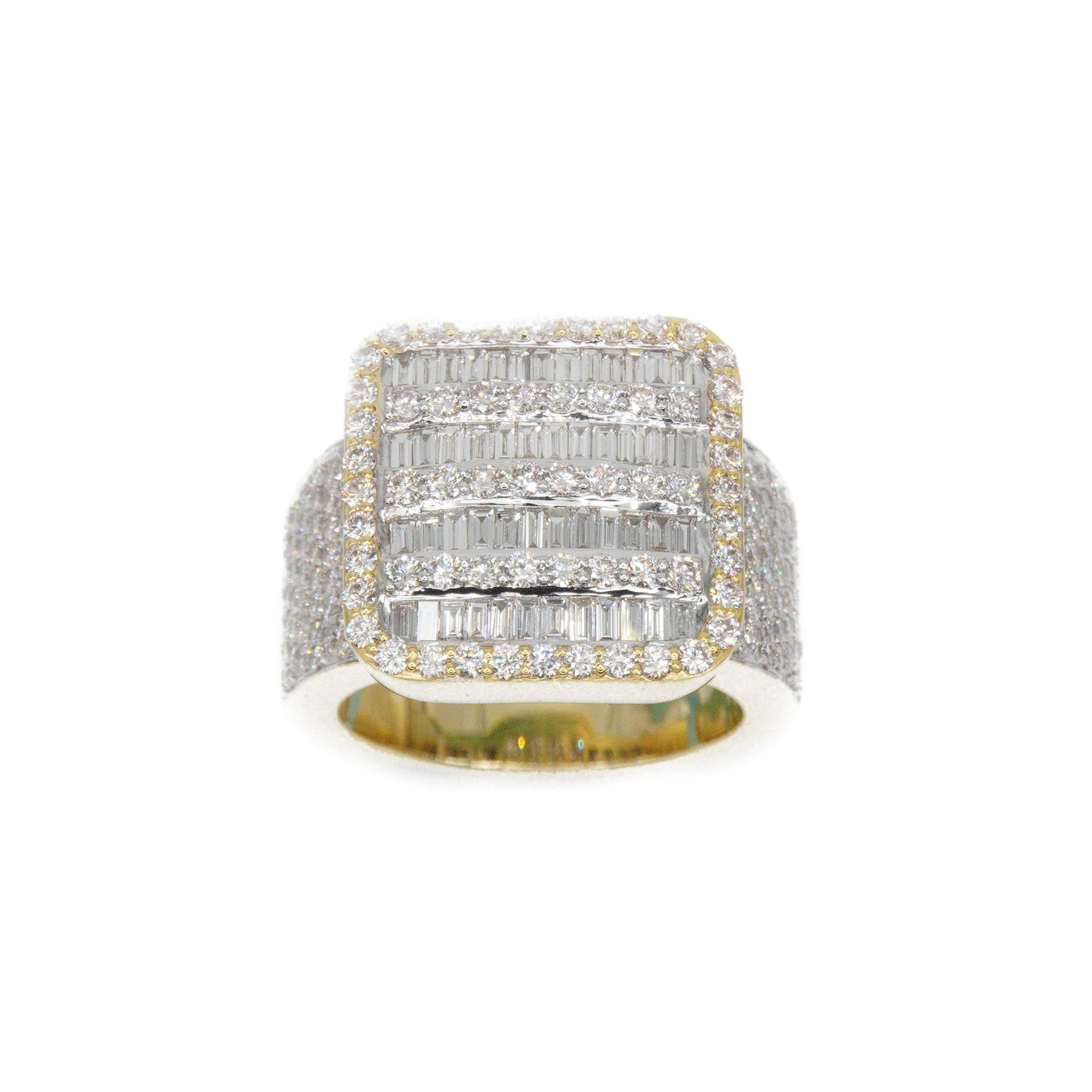 10k Solid Gold Baguette Lab Diamond Square Ring