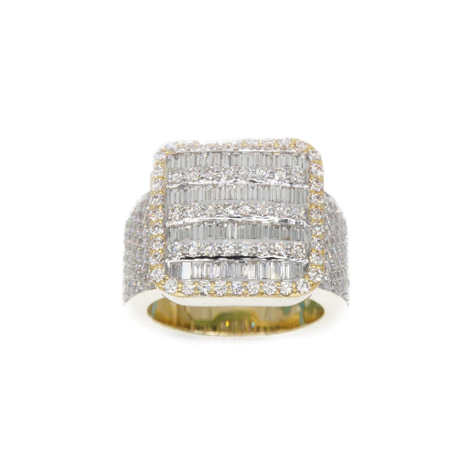 10k Solid Gold Baguette Lab Diamond Square Ring