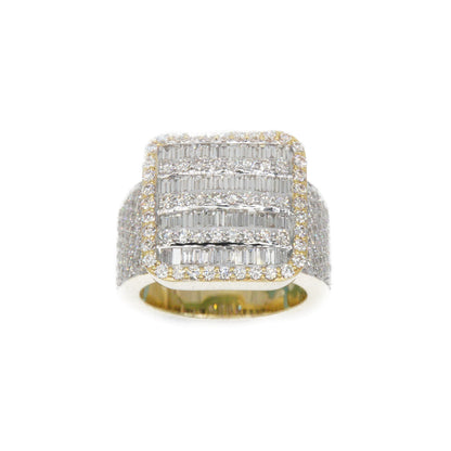 10k Solid Gold Baguette Lab Diamond Square Ring