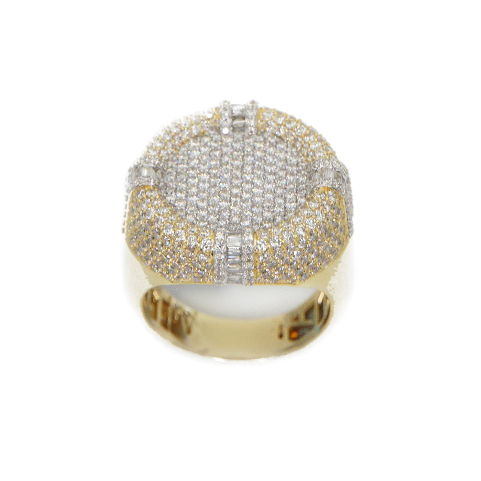10k Solid Gold Lab Diamond Baguette Cluster Circular Ring