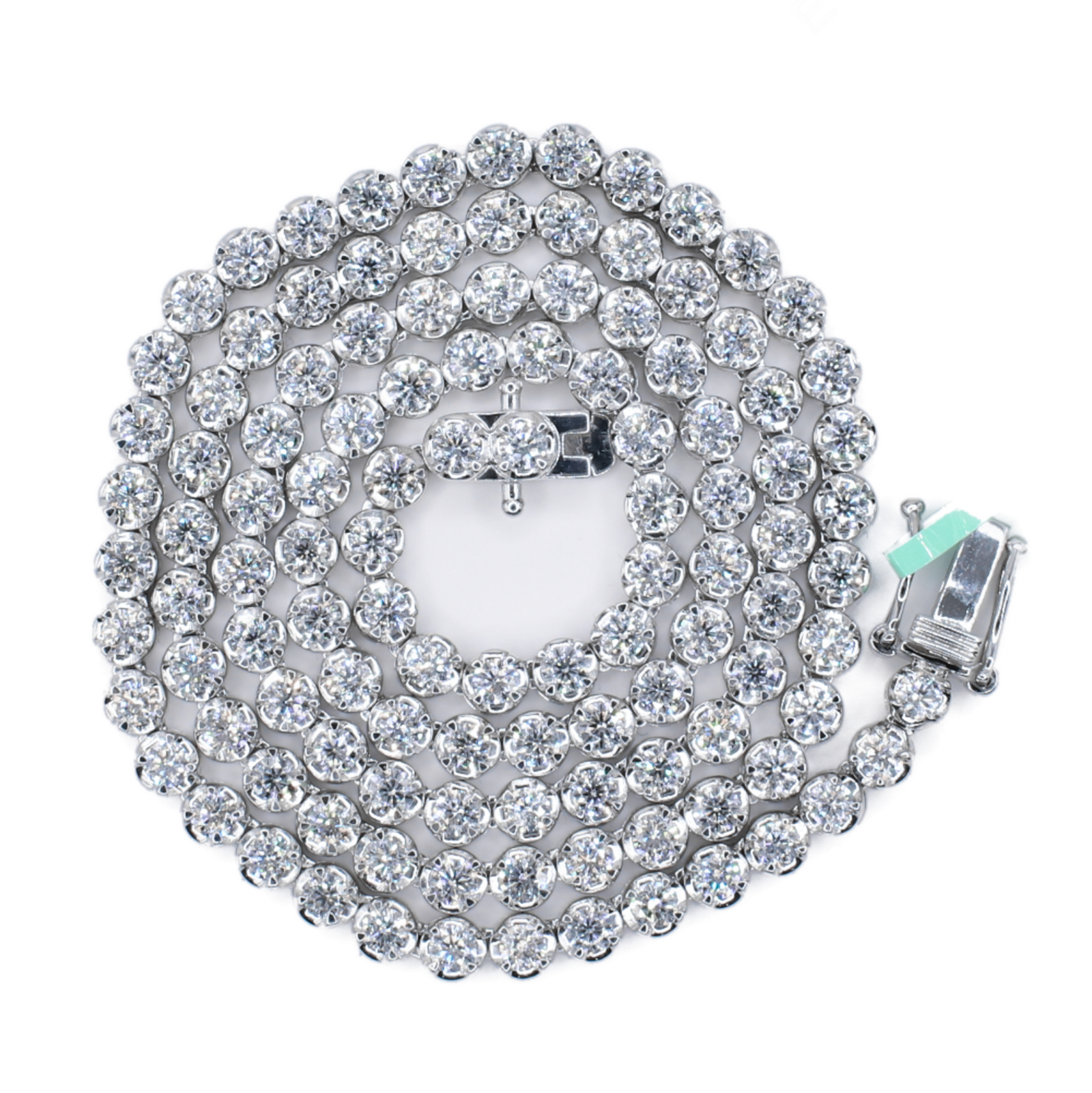 10k Solid White Gold 4mm Lab Diamond Tennis Chain