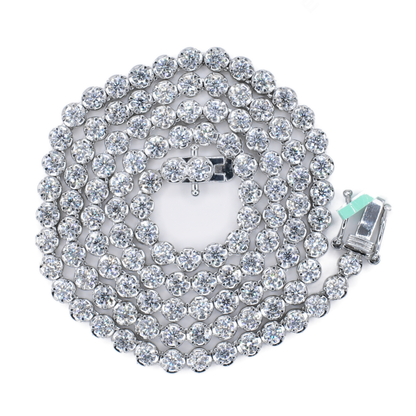 10k Solid White Gold 4mm Lab Diamond Tennis Chain