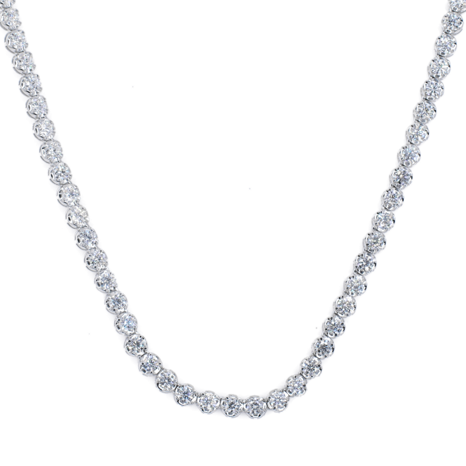 10k Solid White Gold 4mm Lab Diamond Tennis Chain
